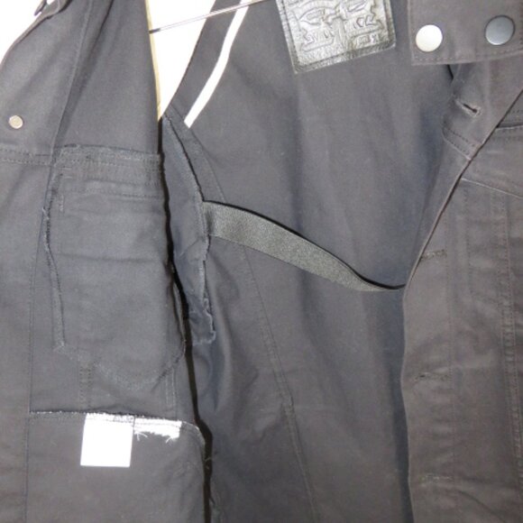 Levis Commuter Trucker Messenger Jacket Black Zip Out Hood Back Pockets Mens XL - Picture 10 of 16
